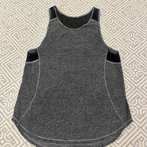 Lululemon Tank Top Women 10 Black White Sculpt II Racerback Mesh Lightweight Gym